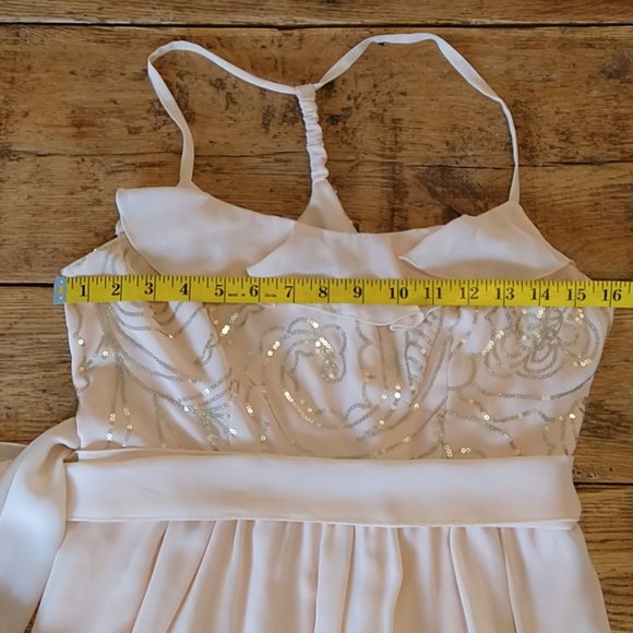 Johnny Martin Peach Gold Sequin Dress | size 9 - Picture 3 of 5